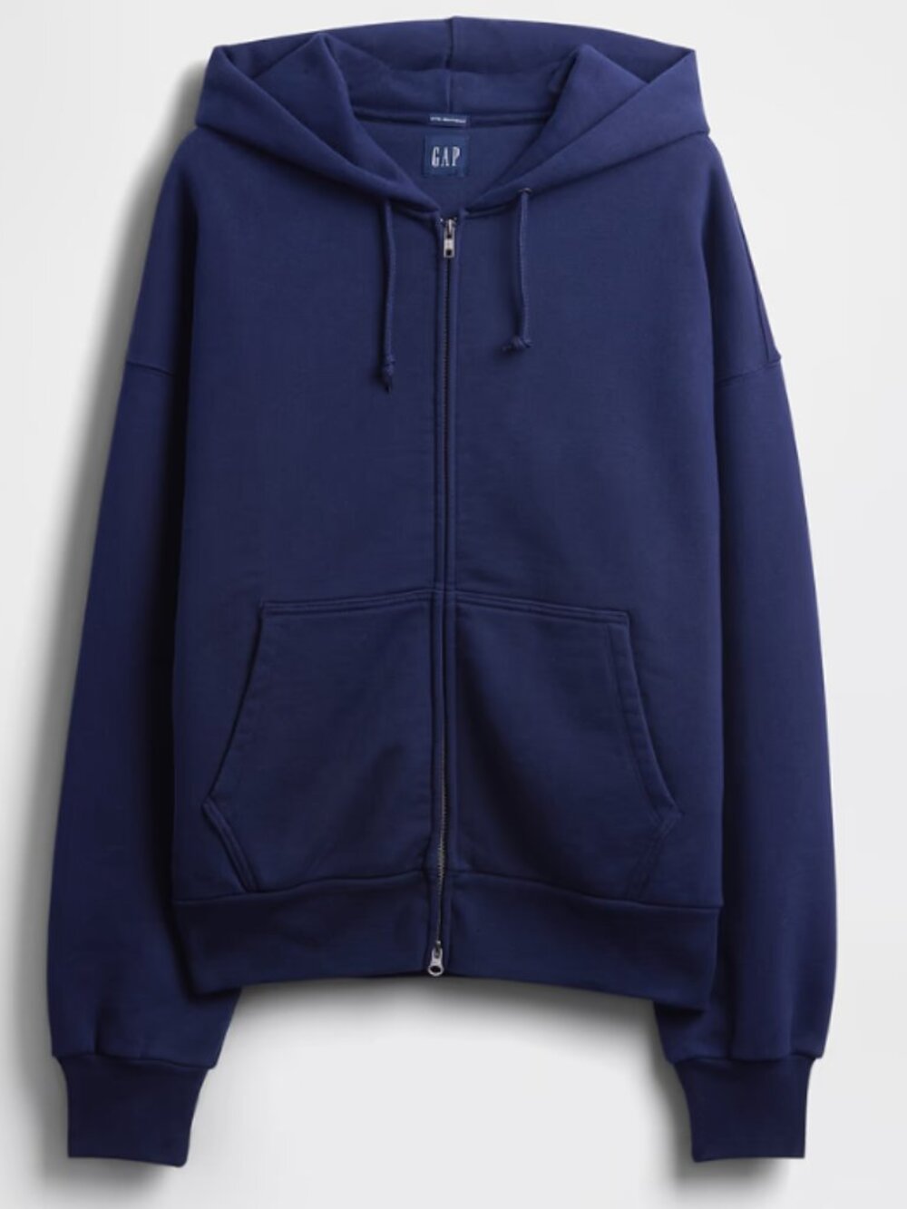 GAP Adult Extra Heavyweight French Terry Zip Hoodie Navy Size L - Picture 2 of 7